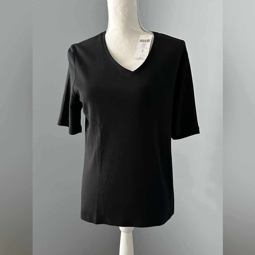 WOMENS CHICO’S GENMA SIZE 2 SHORT SLEEVE T SHIRT NWT